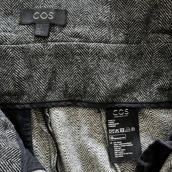 COS gray wool paper bag high waist wide leg pants, size 2 - Picture 3 of 4